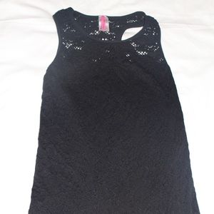 Black Lace Detail Tank Top